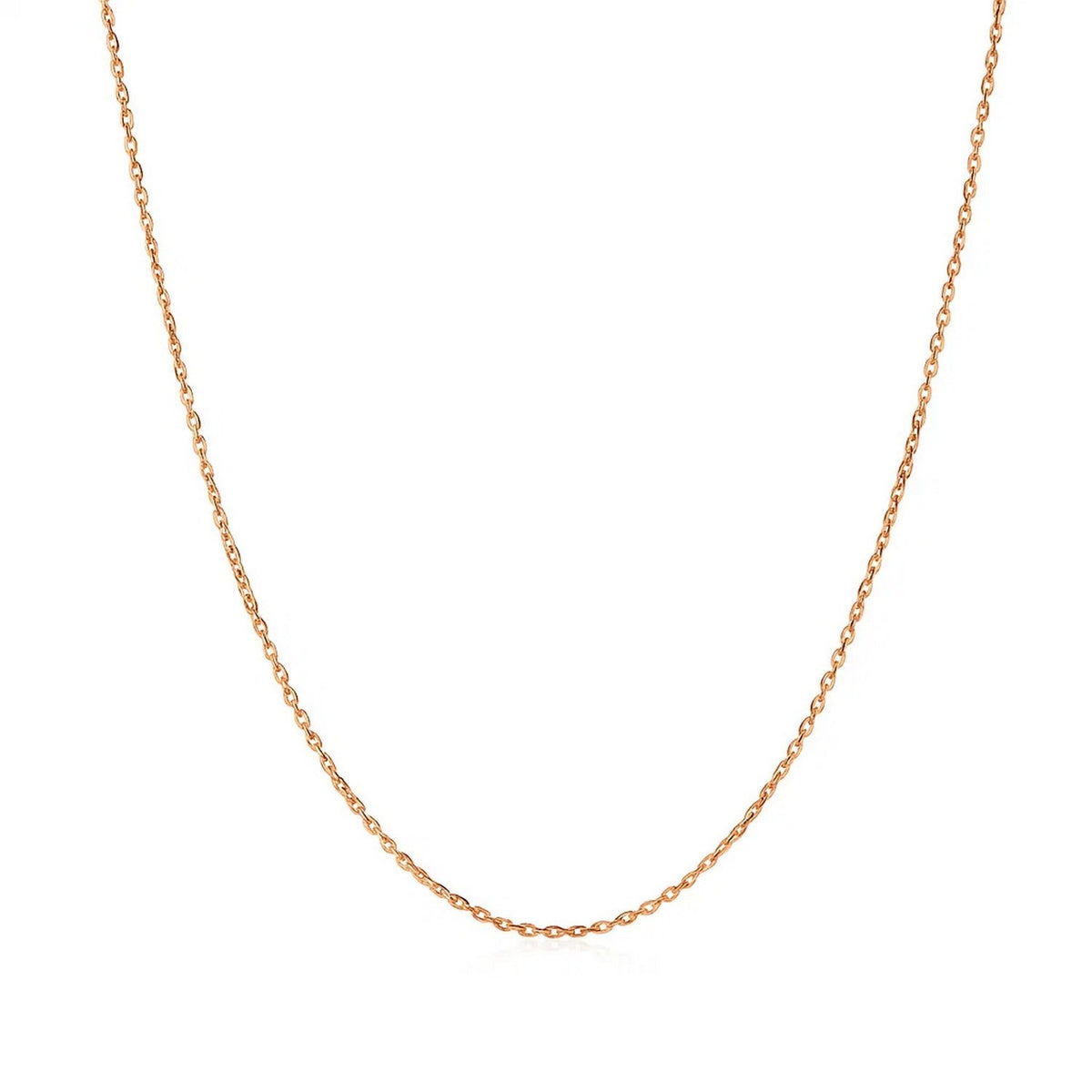Diamond Cut Cable Link Chain in Rose Gold (0.87 mm)