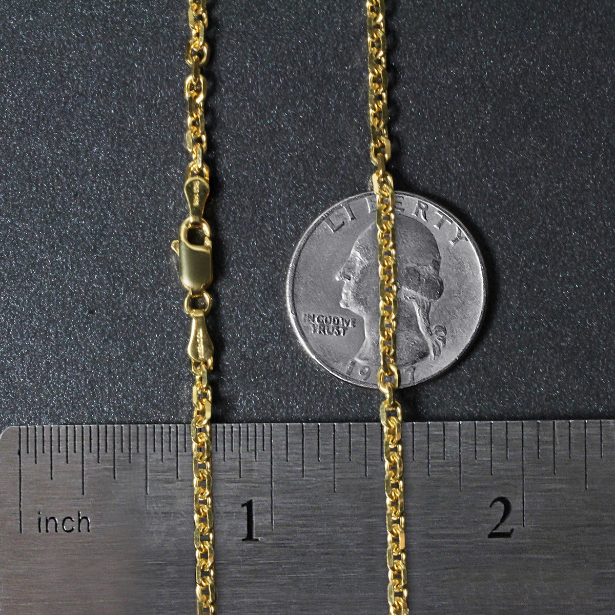 14k Yellow Gold Diamond Cut Cable Link Chain (3.0 mm)