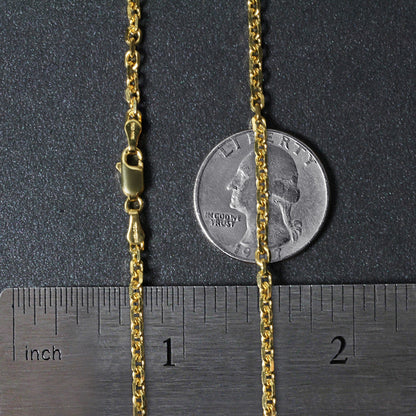 14k Yellow Gold Diamond Cut Cable Link Chain (3.0 mm)