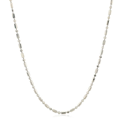 14k Diamond-Cut Alternating Bead Chain