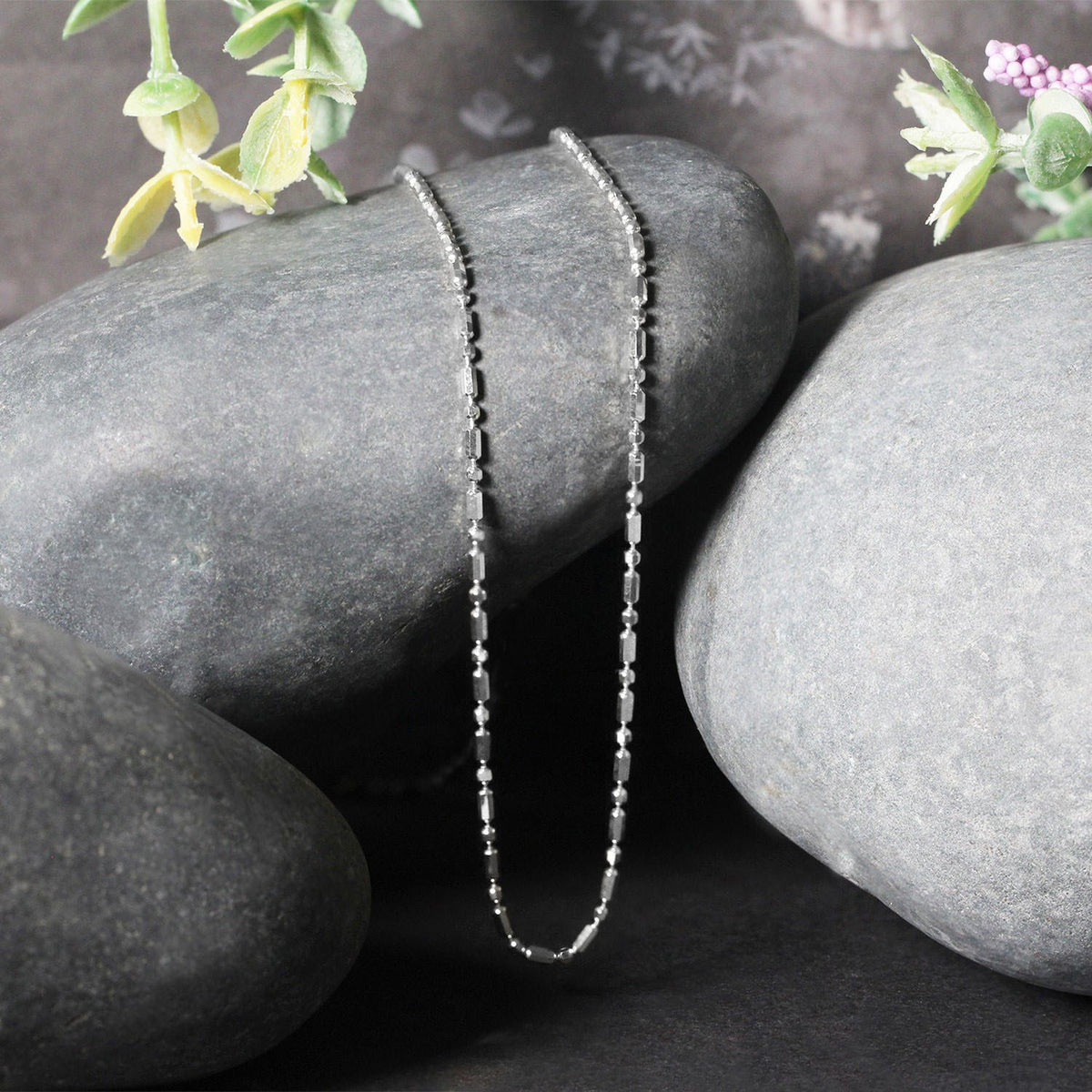 14k Diamond-Cut Alternating Bead Chain