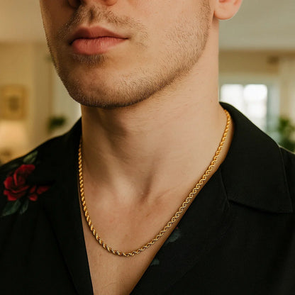 14k Yellow Gold Solid Diamond Cut Rope Chain