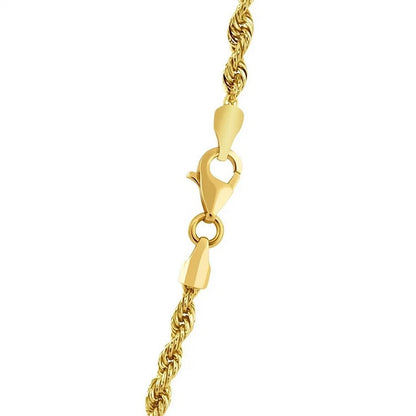 14k Yellow Gold Solid Diamond Cut Rope Chain