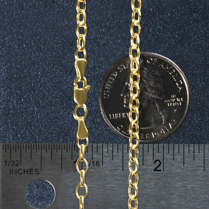 14k Oval Rolo Bracelet (3.20 mm)