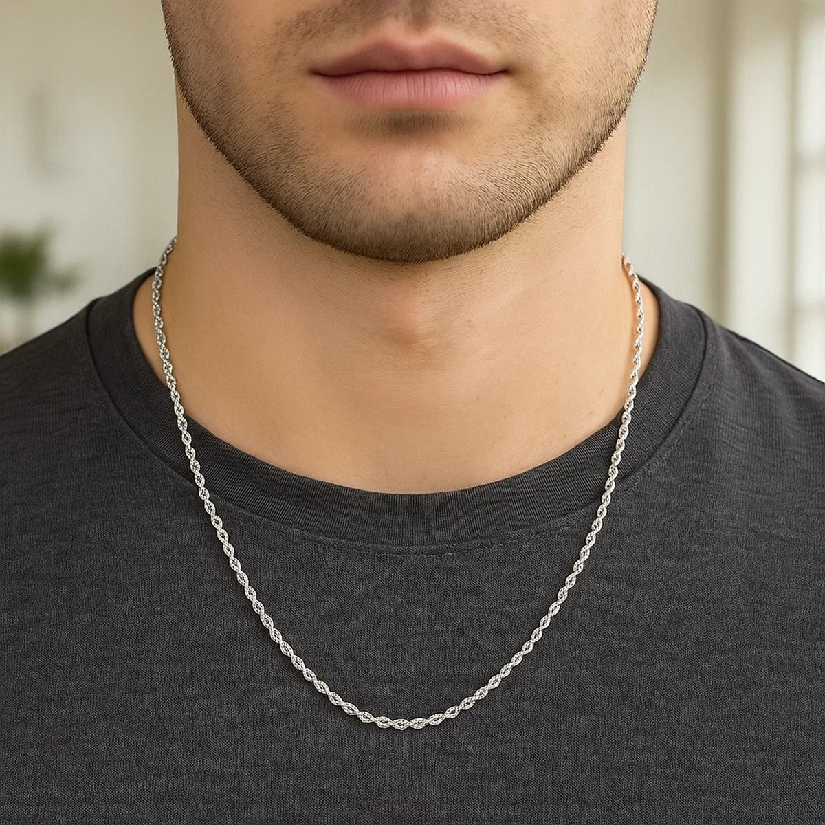 14k Yellow Gold Solid Diamond Cut Rope Chain