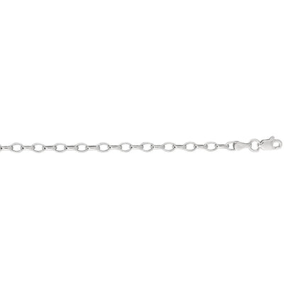 3.2mm 14k White Gold Oval Rolo Chain (3.20 mm)