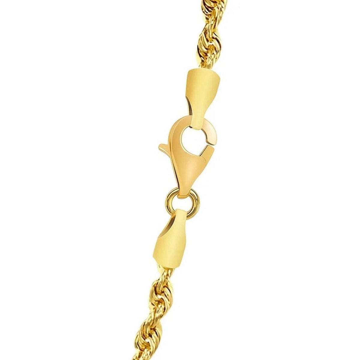 14k Yellow Gold Solid Diamond Cut Rope Chain