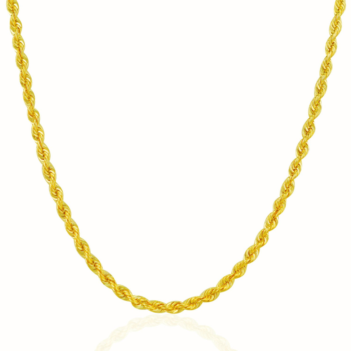 14k Yellow Gold Solid Rope Chain