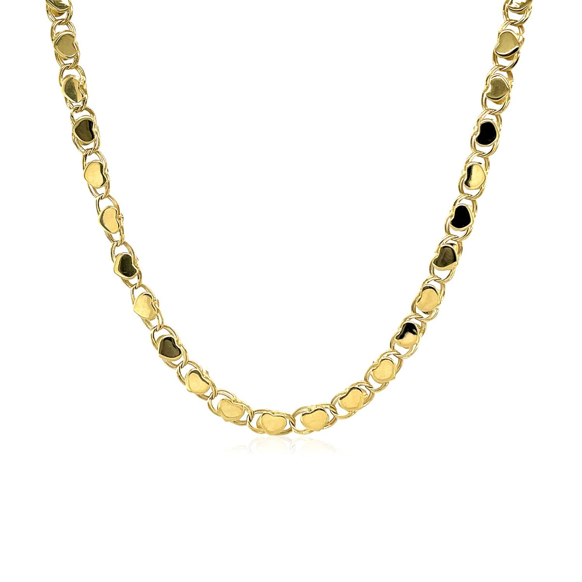 14k Yellow Gold Heart Chain