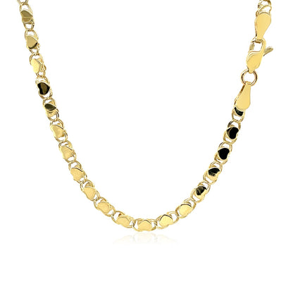 14k Yellow Gold Heart Chain