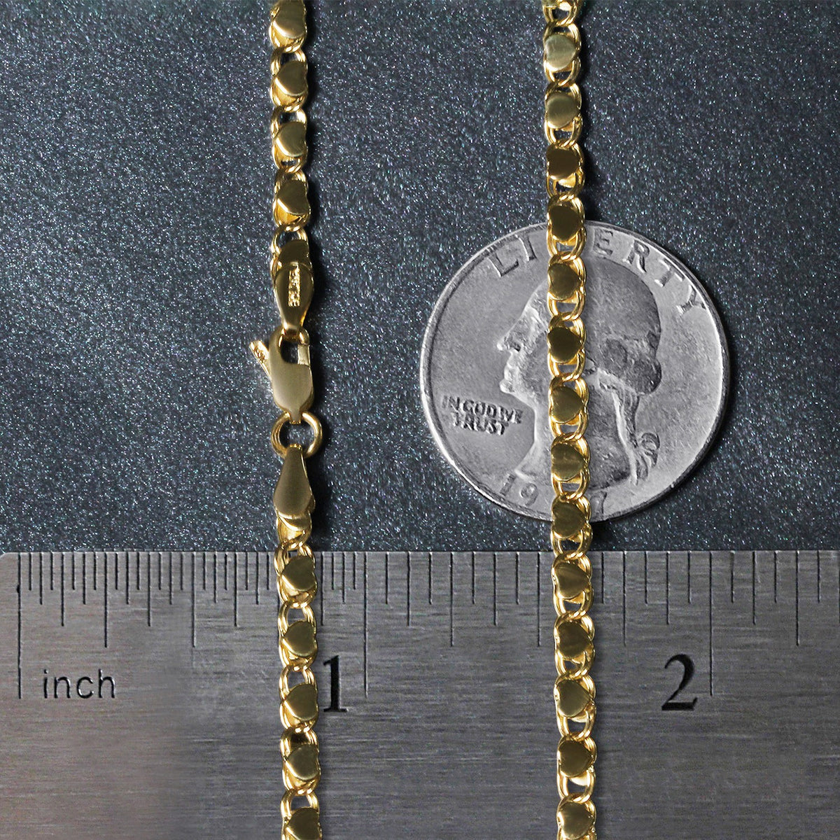 14k Yellow Gold Heart Chain