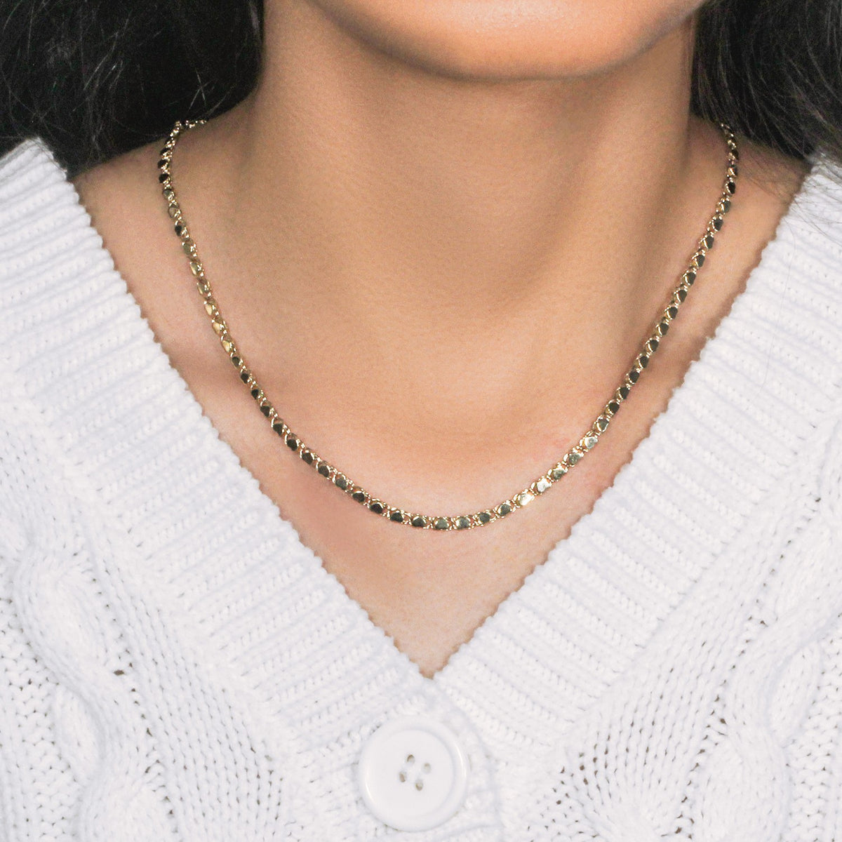 14k Yellow Gold Heart Chain