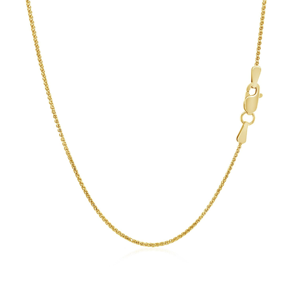 14k Rose Gold Diamond Cut Round Wheat Chain