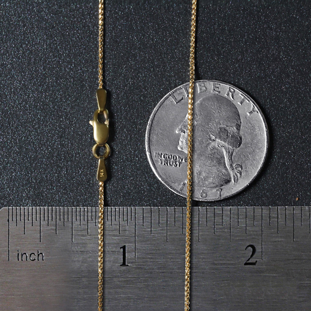 14k Rose Gold Diamond Cut Round Wheat Chain