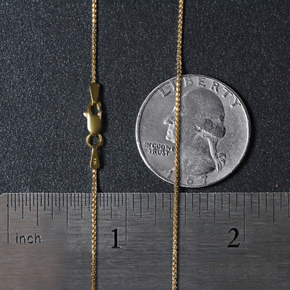 14k Rose Gold Diamond Cut Round Wheat Chain