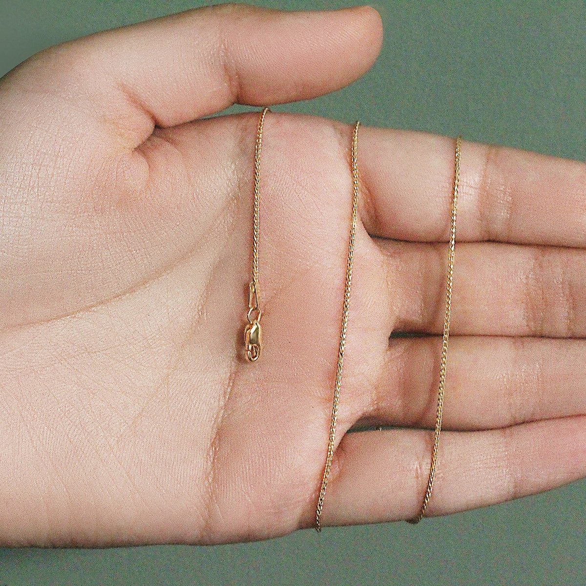 14k Rose Gold Diamond Cut Round Wheat Chain