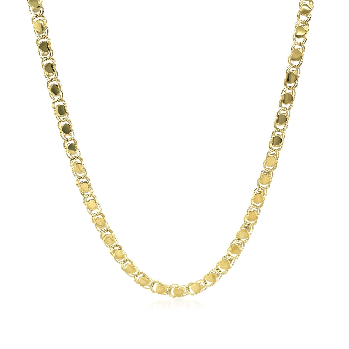 14k Yellow Gold Heart Chain