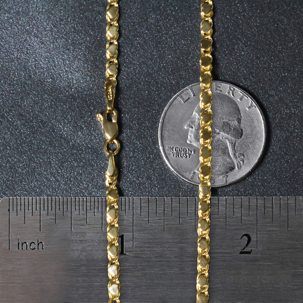 14k Yellow Gold Heart Chain