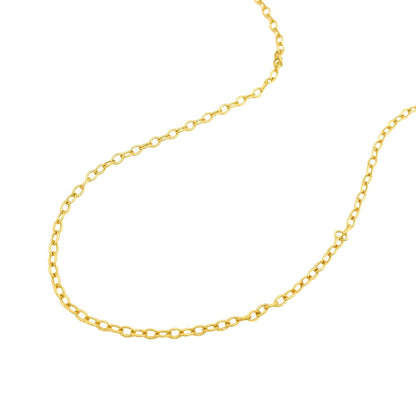 14k Yellow Gold Pendant Chain with Textured Links