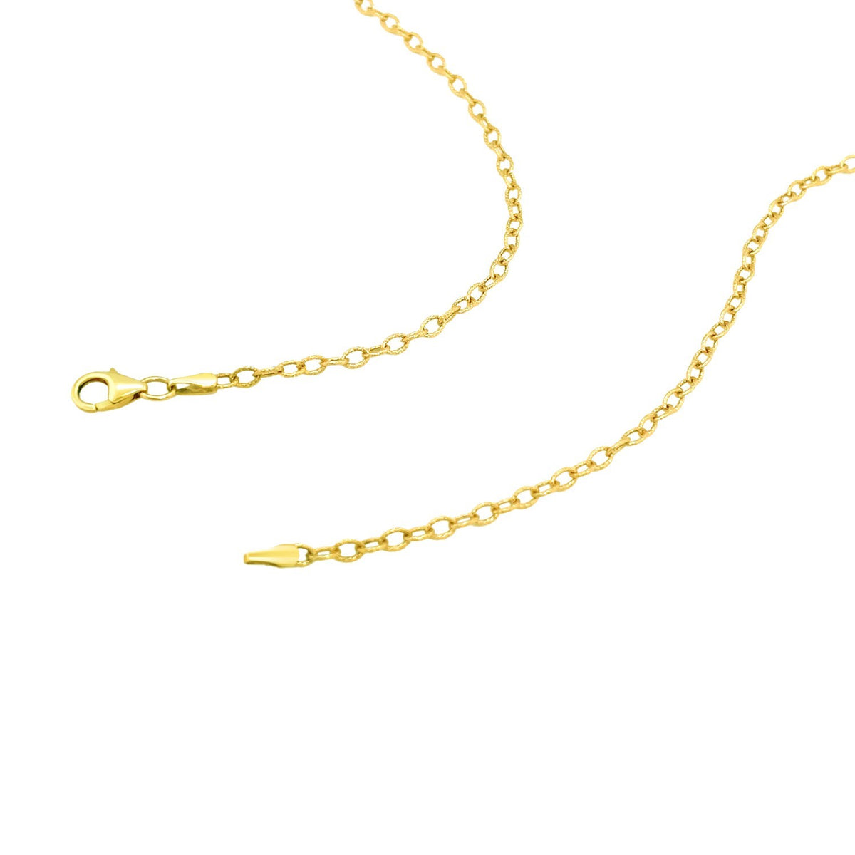 14k Yellow Gold Pendant Chain with Textured Links