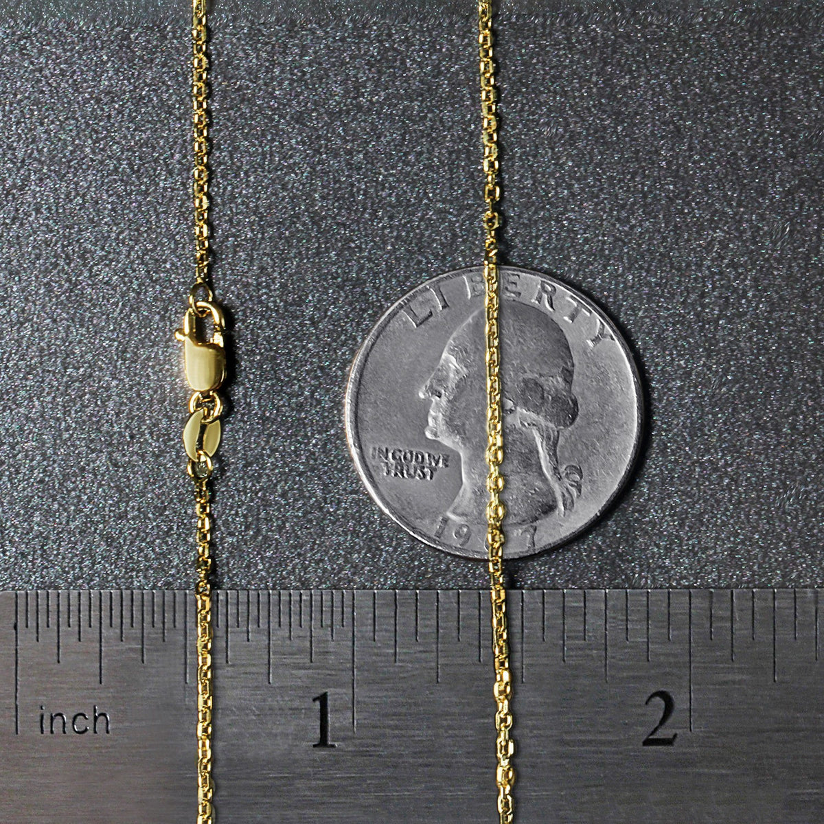 14k Yellow Gold Diamond Cut Cable Link Chain (1.30 mm)