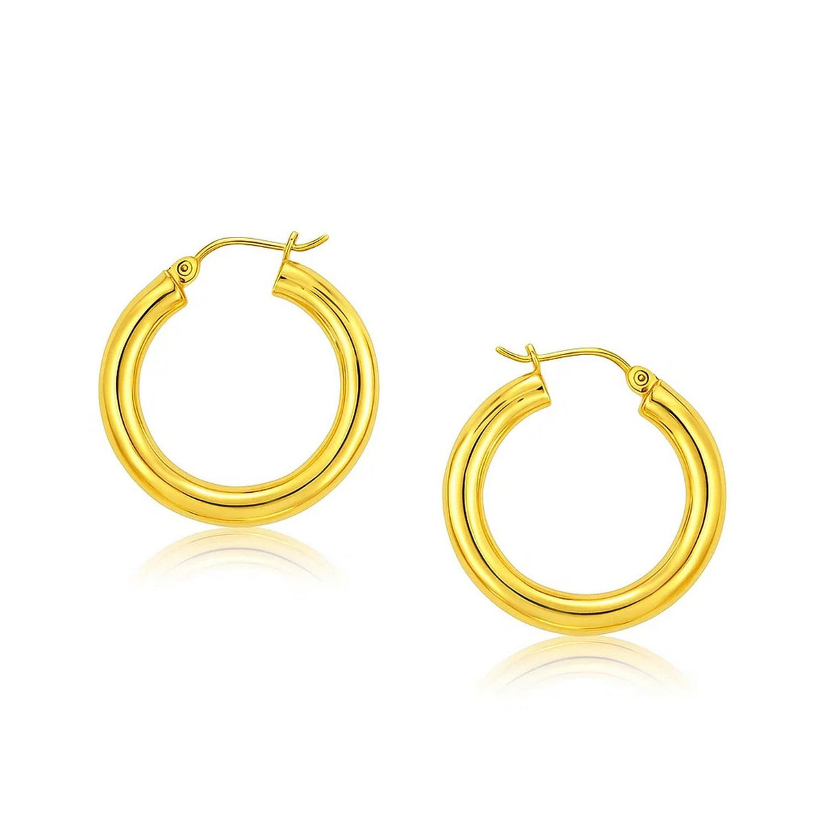 14k Yellow Gold Polished Hoop Earrings (5x30 mm)