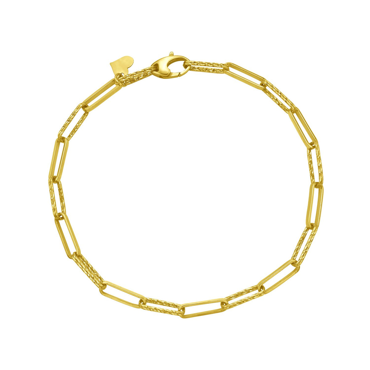 14K Mini Diamante Paperclip Bracelet (3.20 mm)