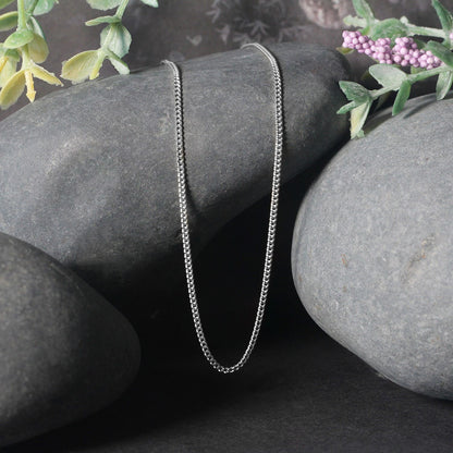 14K White Gold Gourmette Chain
