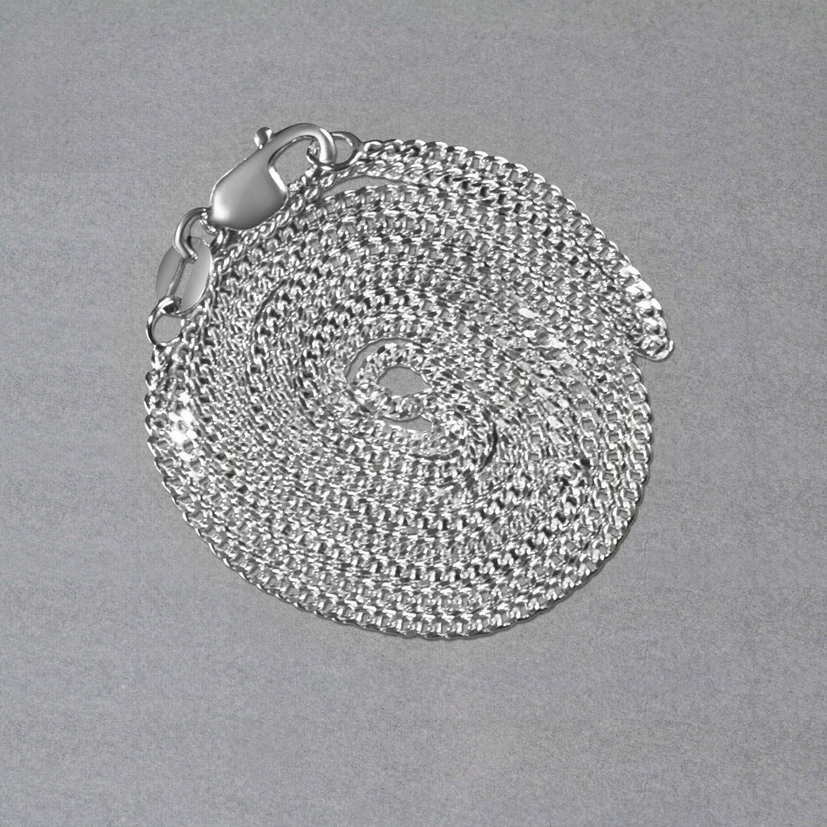 14K White Gold Gourmette Chain