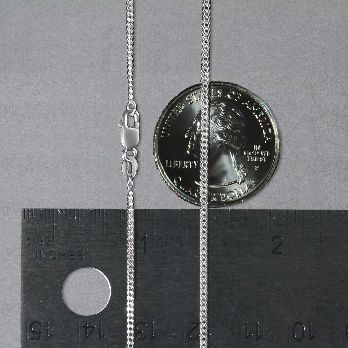 14K White Gold Gourmette Chain