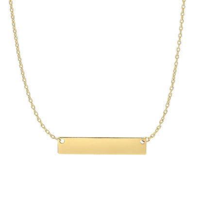 14k Smooth Flat Horizontal Bar Style Necklace