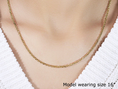 18k Diamond Cut Cable Link Chain