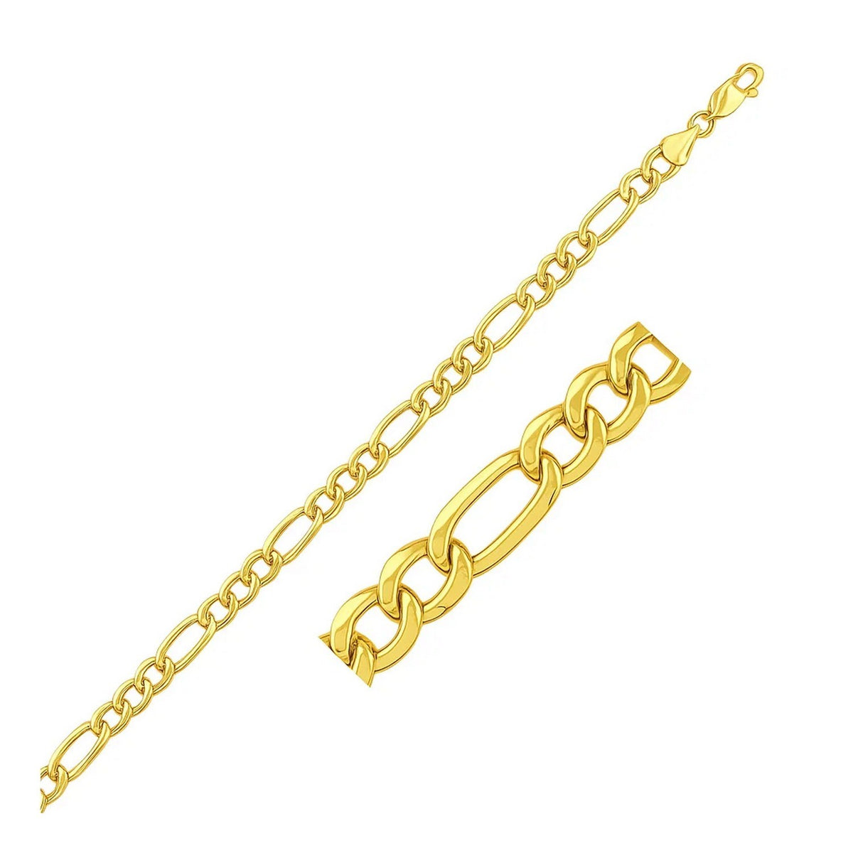 14k Yellow Gold Lite Figaro Bracelet (4.70 mm)