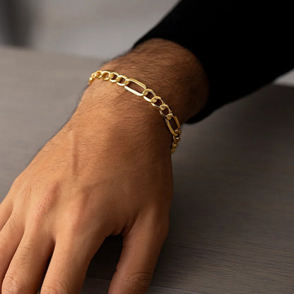 14k Yellow Gold Lite Figaro Bracelet (4.70 mm)