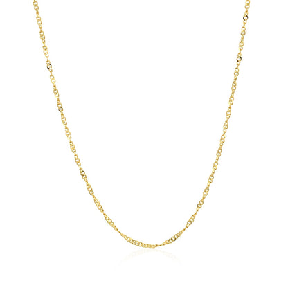 14k Singapore Style Adjustable Chain (1.40 mm)