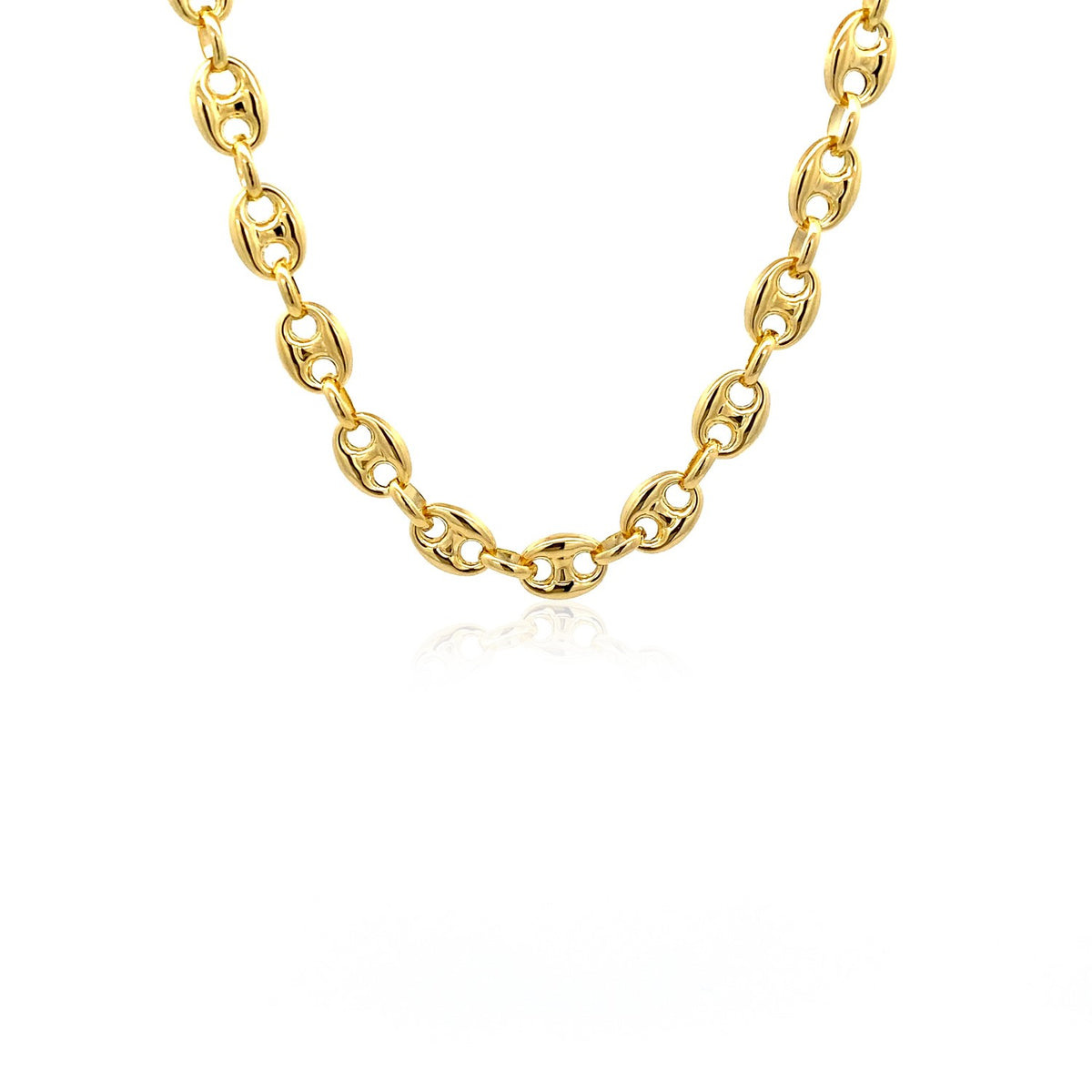 14k Yellow Gold Puffed Mariner Link Chain