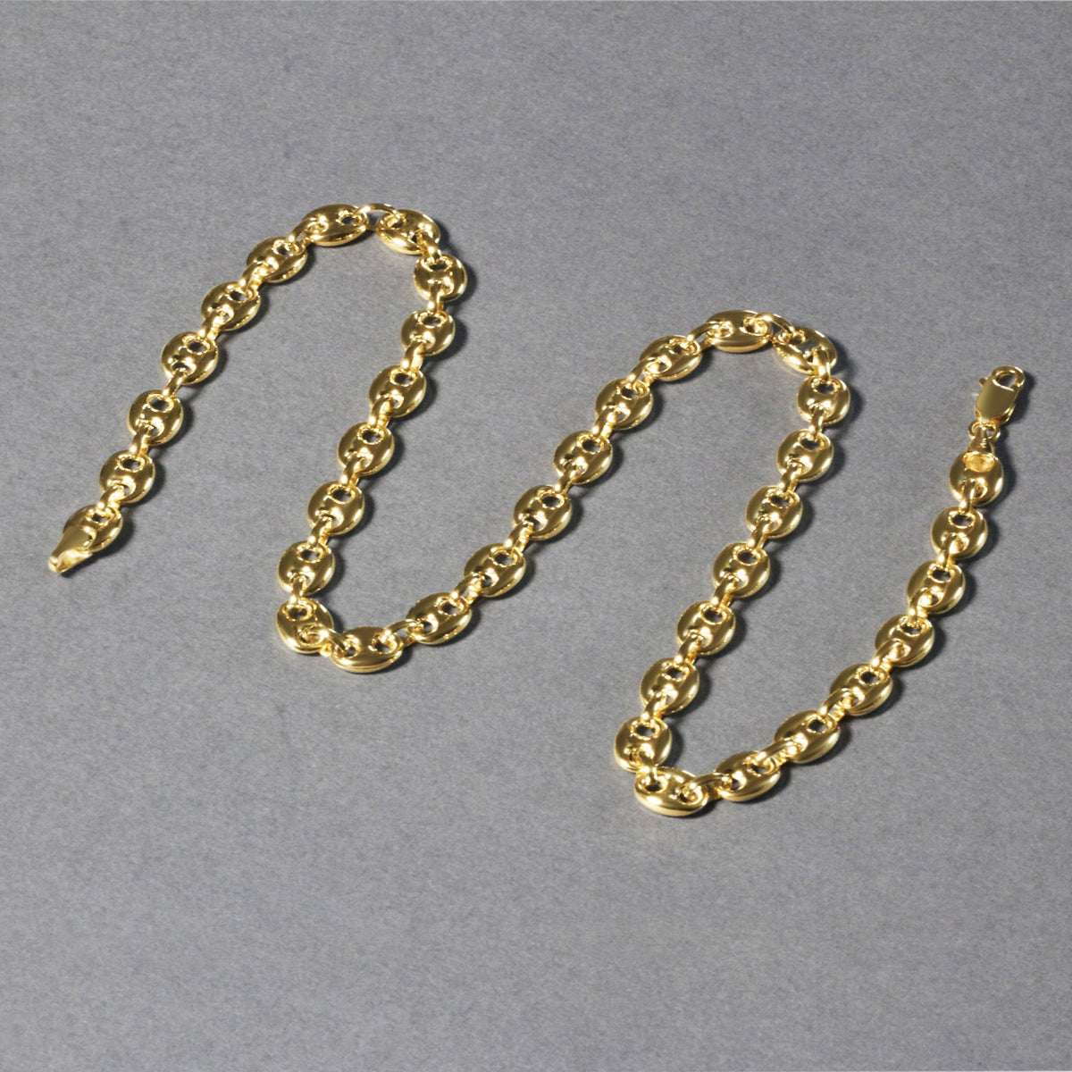 14k Yellow Gold Puffed Mariner Link Chain