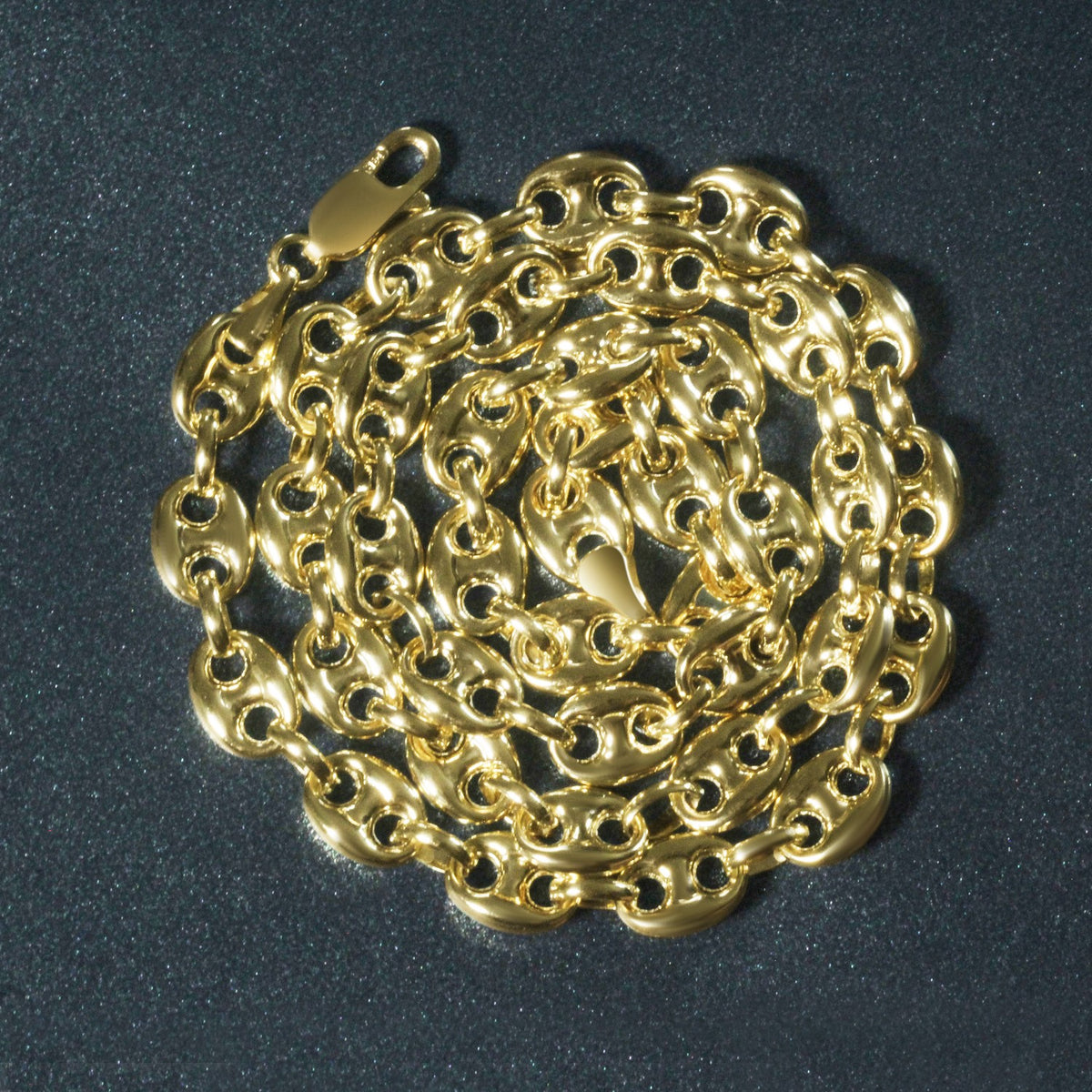 14k Yellow Gold Puffed Mariner Link Chain