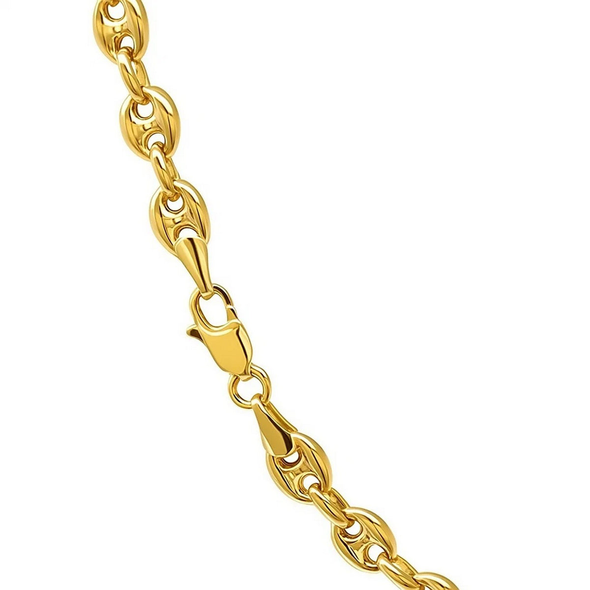 14k Yellow Gold Puffed Mariner Link Chain
