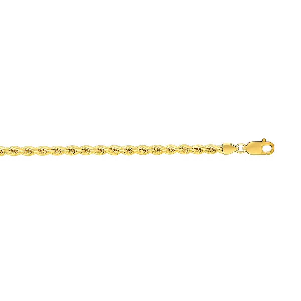 14k Yellow Gold Solid Rope Bracelet (2.50 mm)