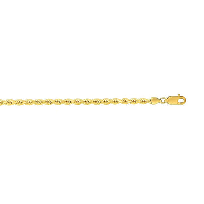 14k Yellow Gold Solid Rope Bracelet (2.50 mm)