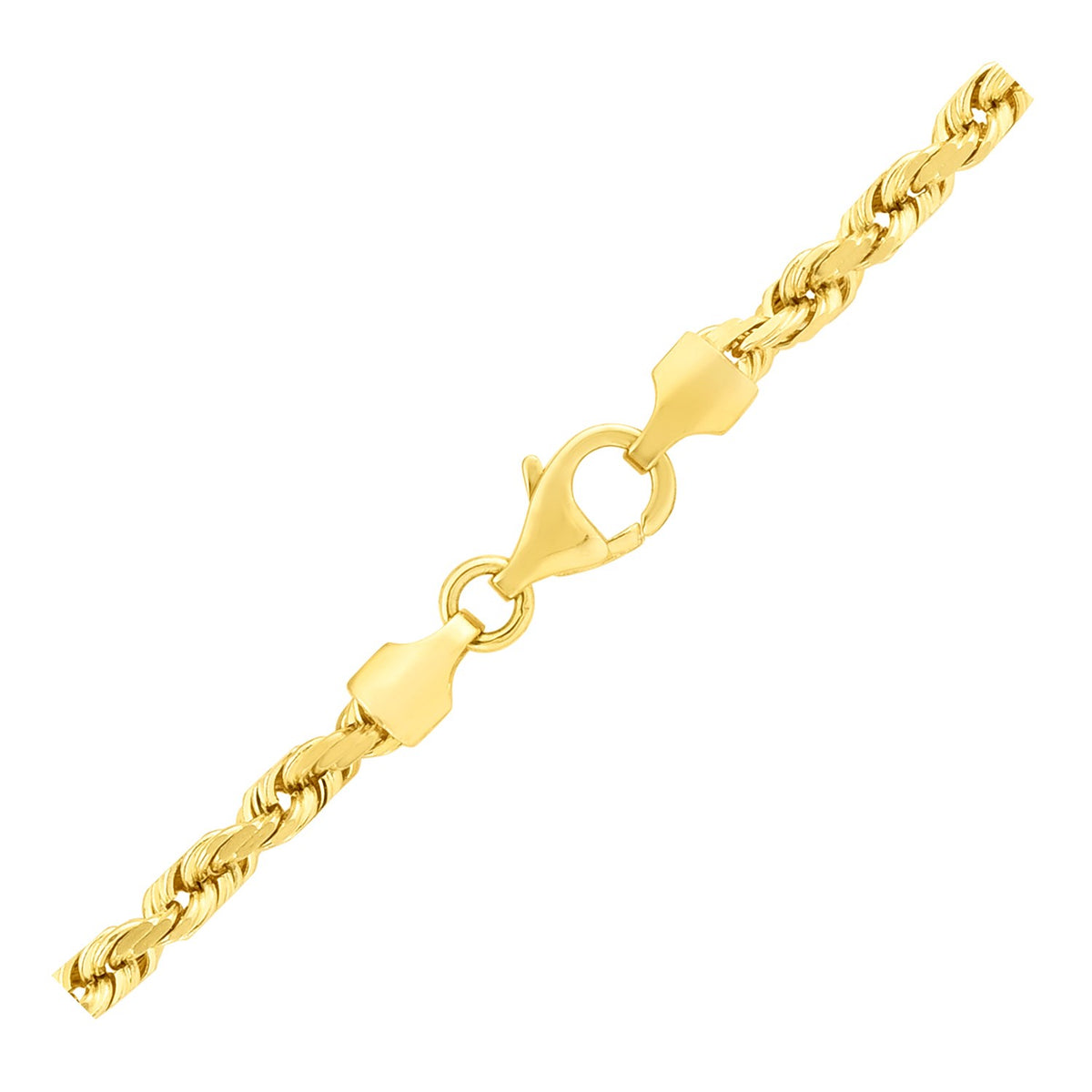 14k Solid Diamond Cut Rope Bracelet (4.00 mm)