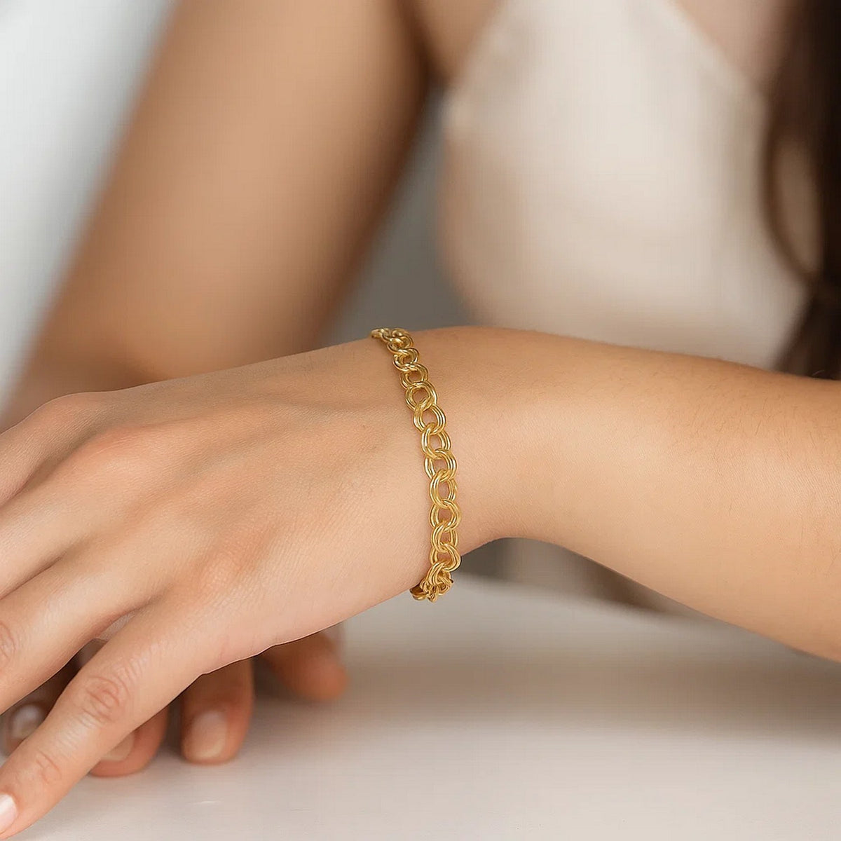 14k Yellow Gold Lite Charm Bracelet (8.00 mm)