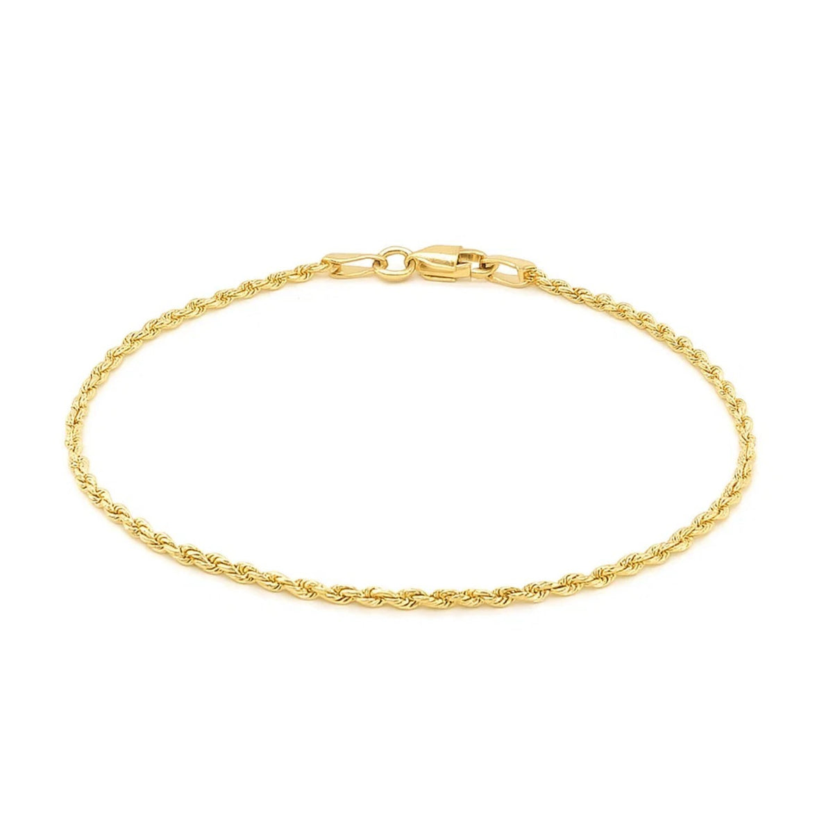 14k Solid Diamond Cut Rope Bracelet (4.00 mm)