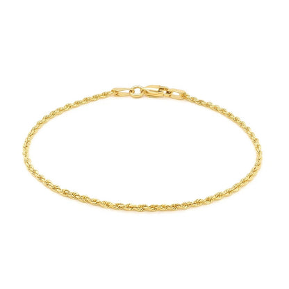 14k Solid Diamond Cut Rope Bracelet (4.00 mm)