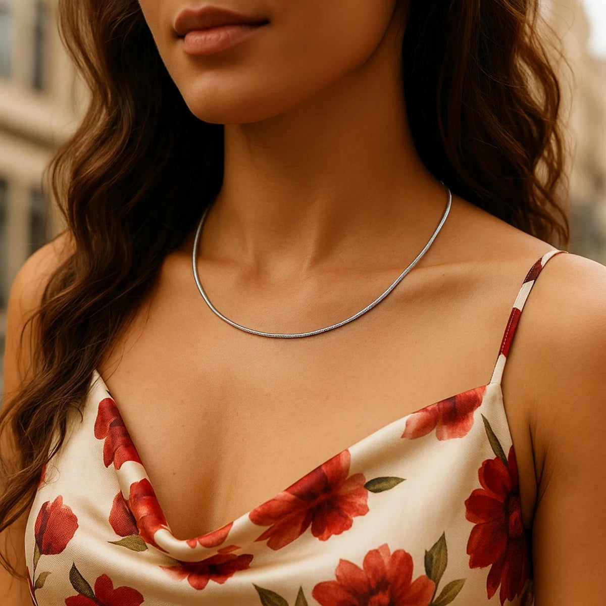 14k Necklace in a Round Omega Chain Style