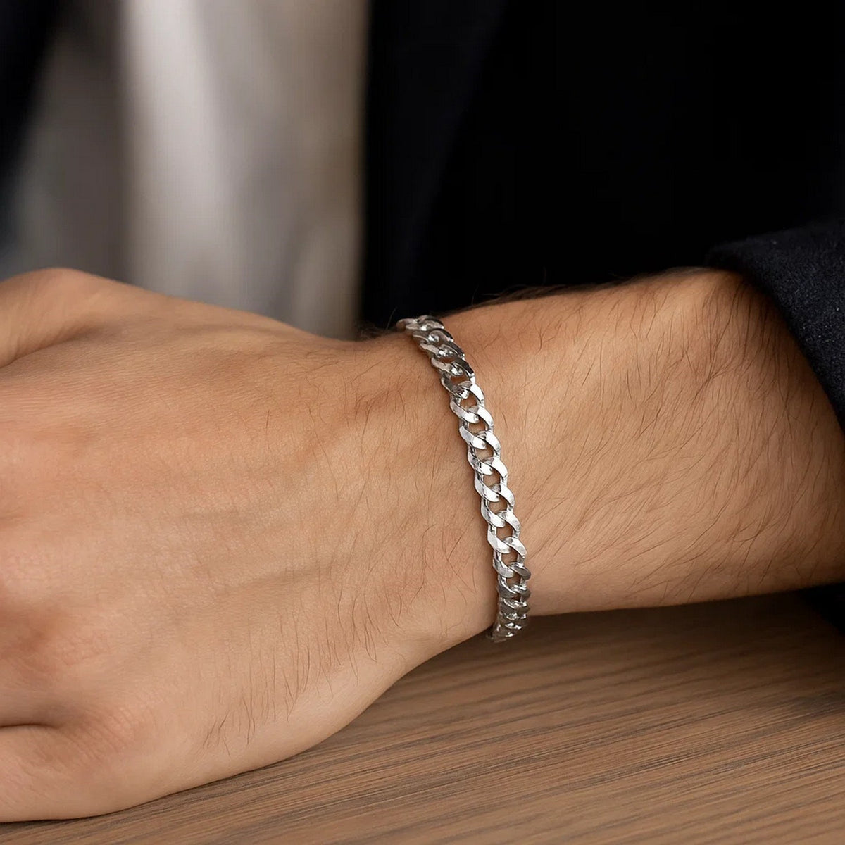 14k Solid Curb Bracelet (3.60 mm)