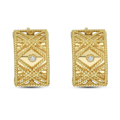 14K Yellow Gold Diamond Vannerie Earrings