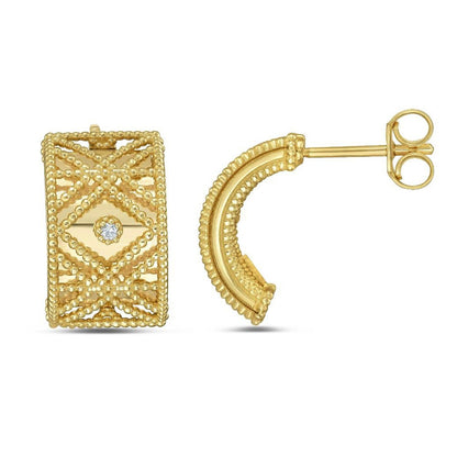 14K Yellow Gold Diamond Vannerie Earrings