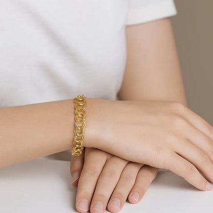 14k Solid Double Link Charm Bracelet (5.00 mm)